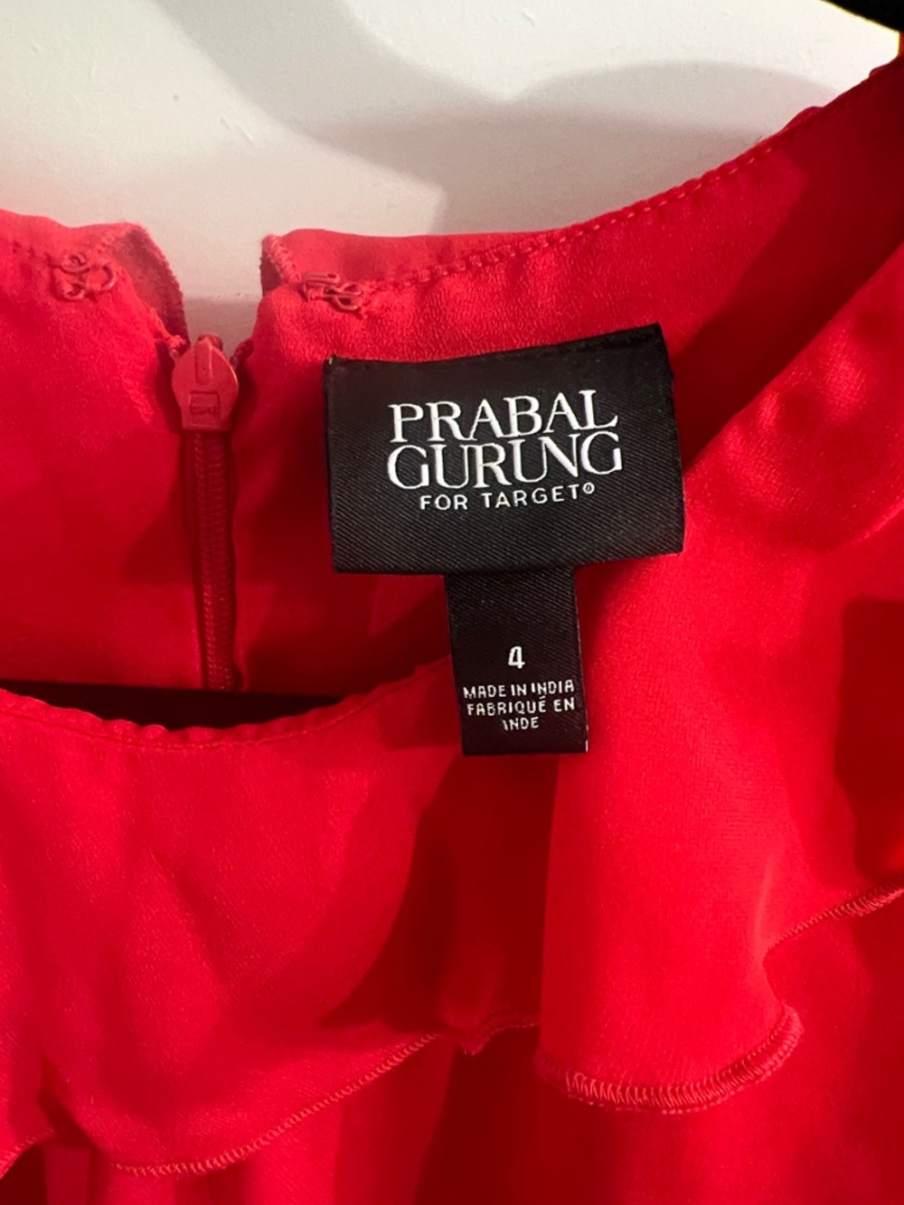 Prabal Gurung for Target Red Ruffle-Trim Cocktail Dress - Picture 2 of 3